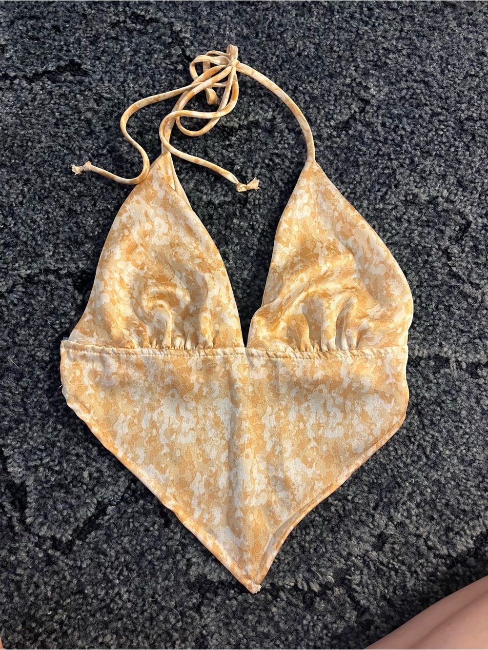 Yellow Floral Halter Bandana Top
